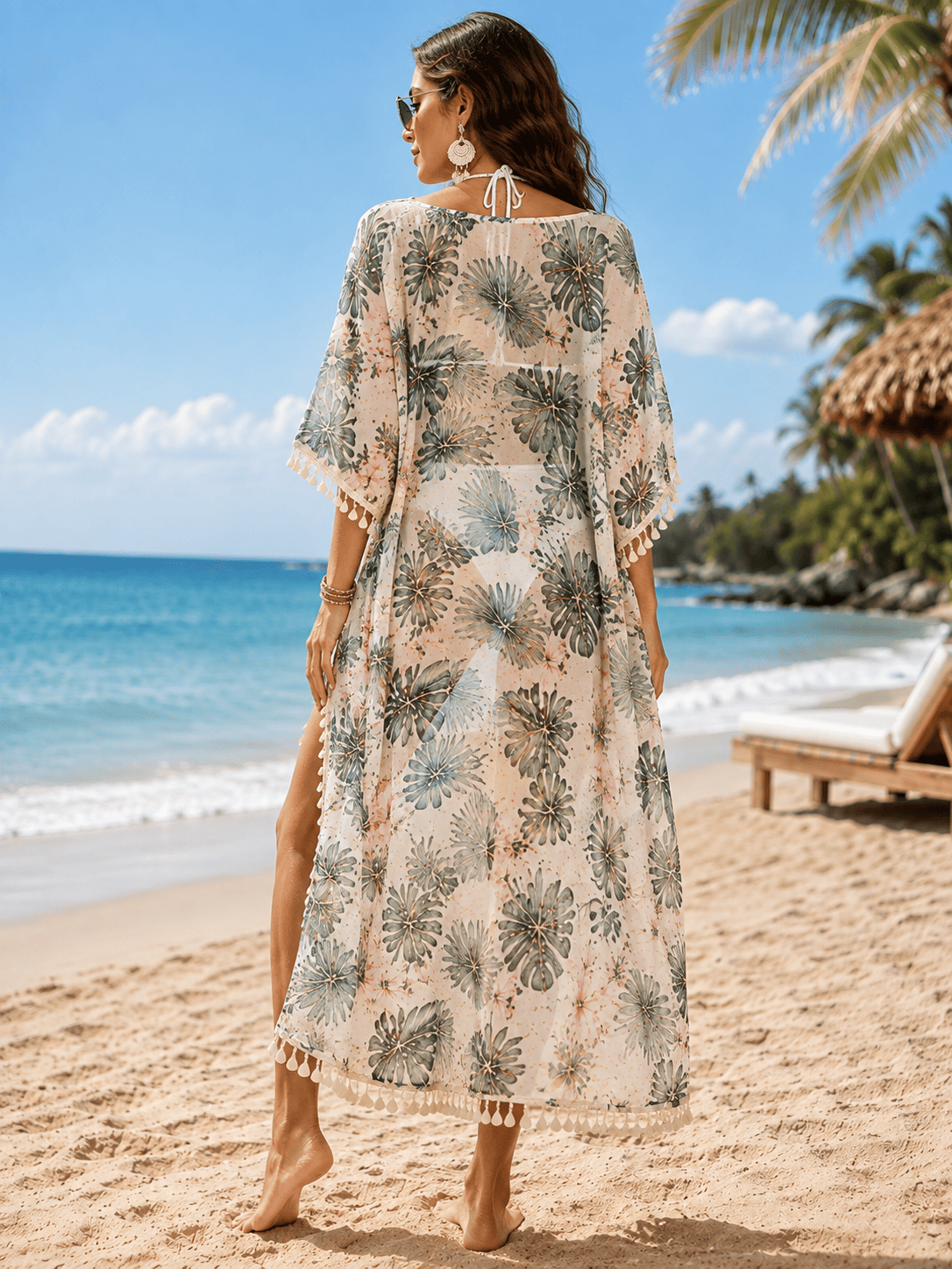 Tropical Breeze Floral Beach Kimono - Image 8